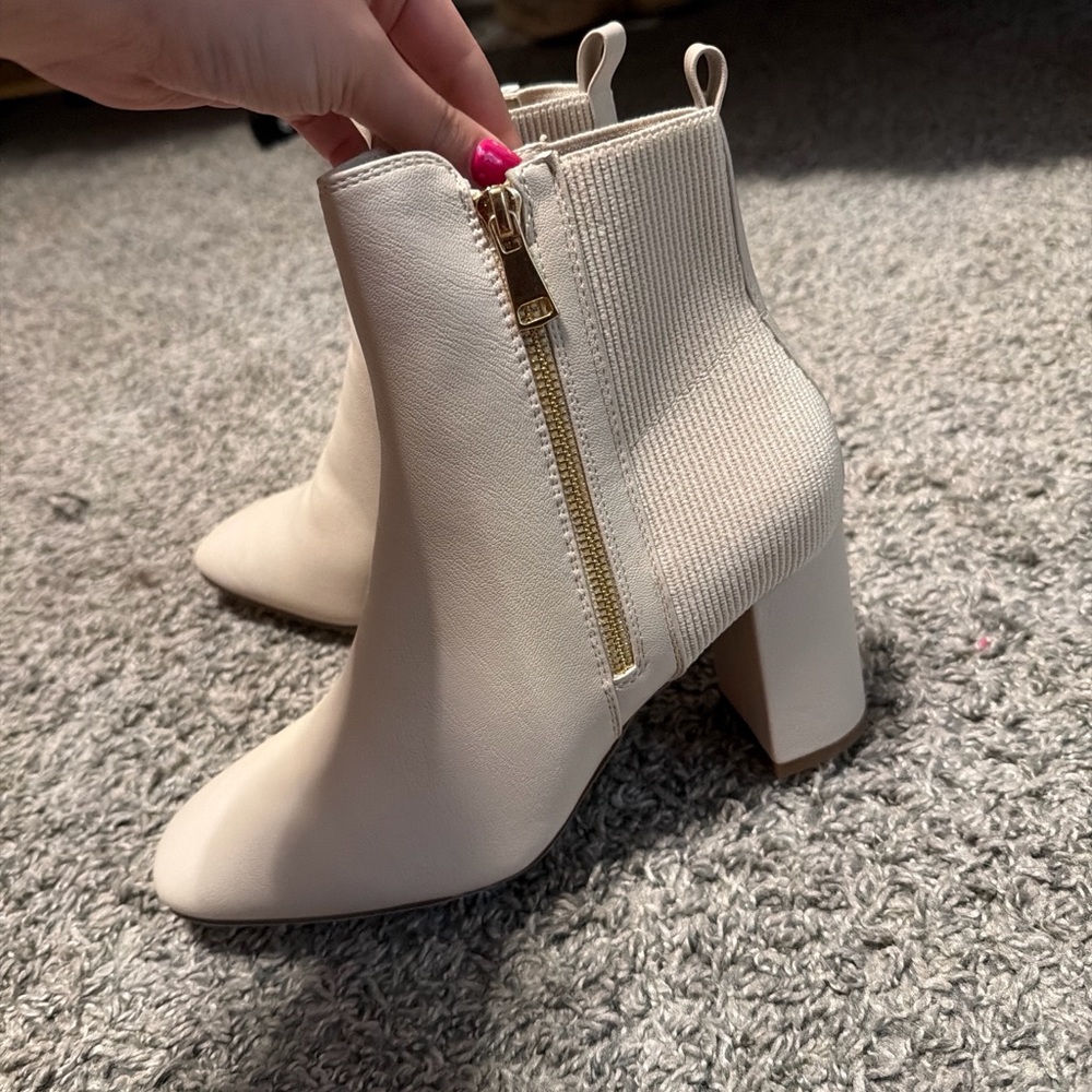 Elegant Cream Ankle Boots